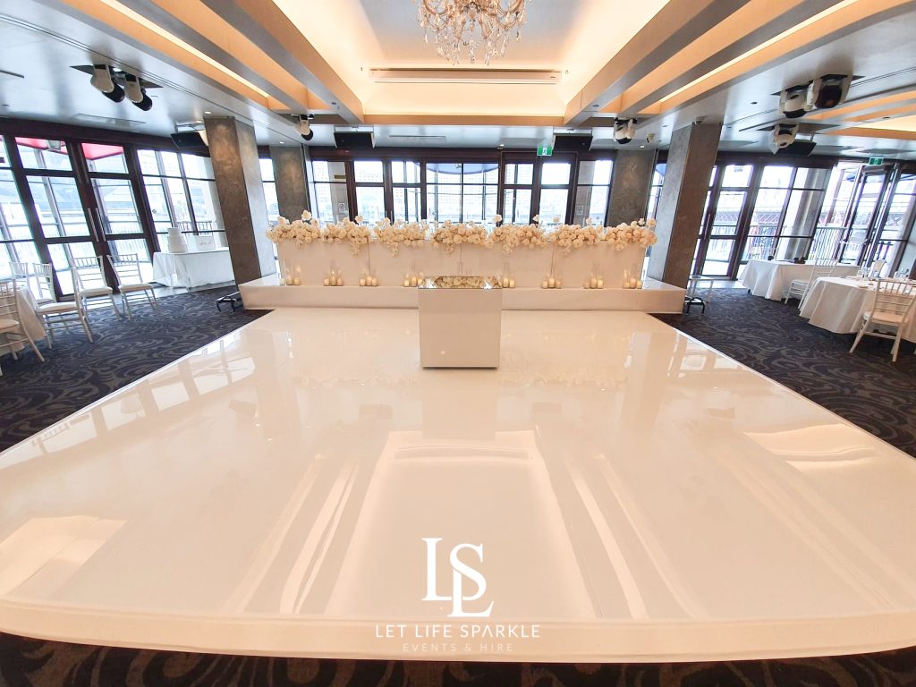 White Seamless Dance floor hire Sydney