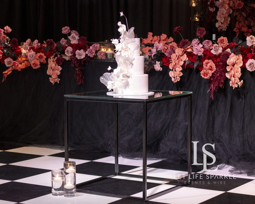 Black Cubix Cake Table hire Sydney