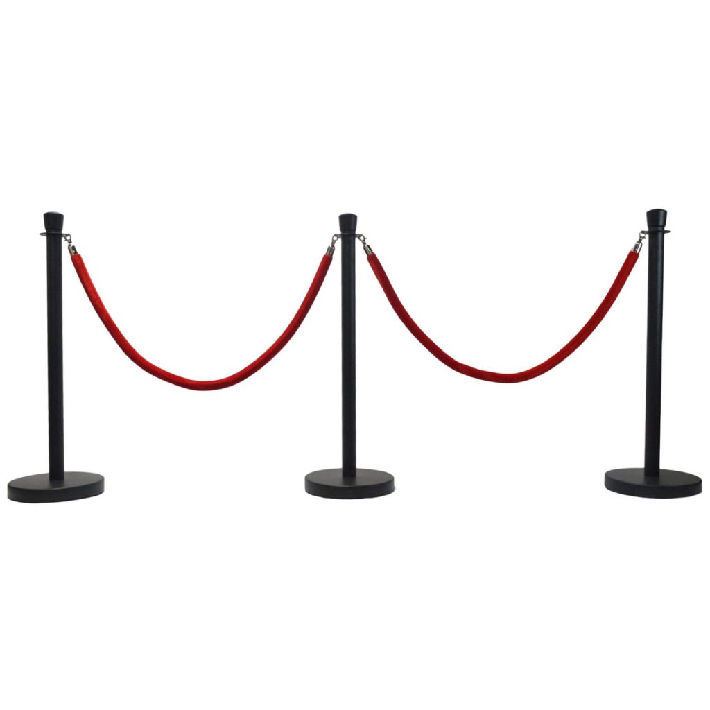 Red Black Bollards Rope Set hire Sydney