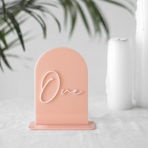 Peach Table Number hire Sydney