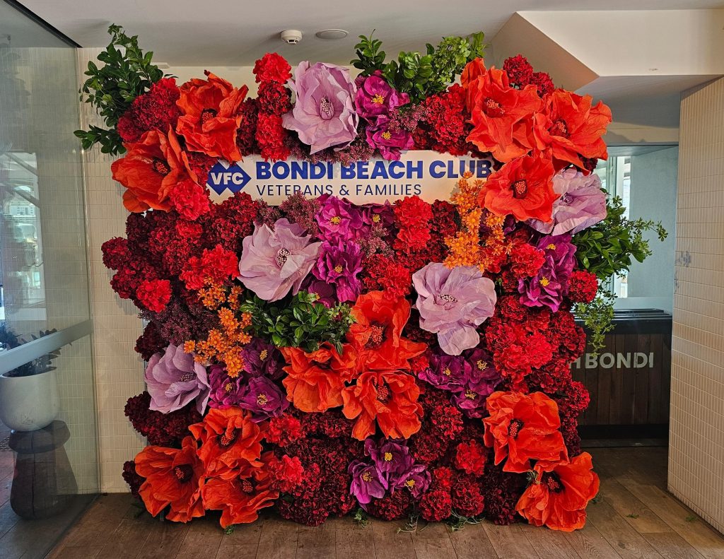 Anzac Flower Wall hire Sydney