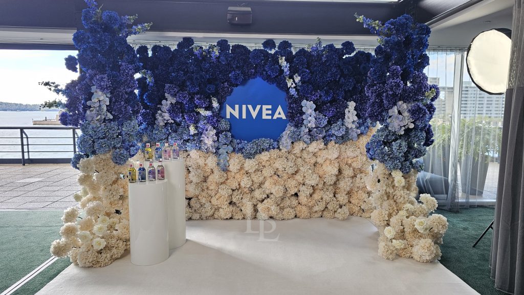 3D Nivea Flower Wall hire Sydney