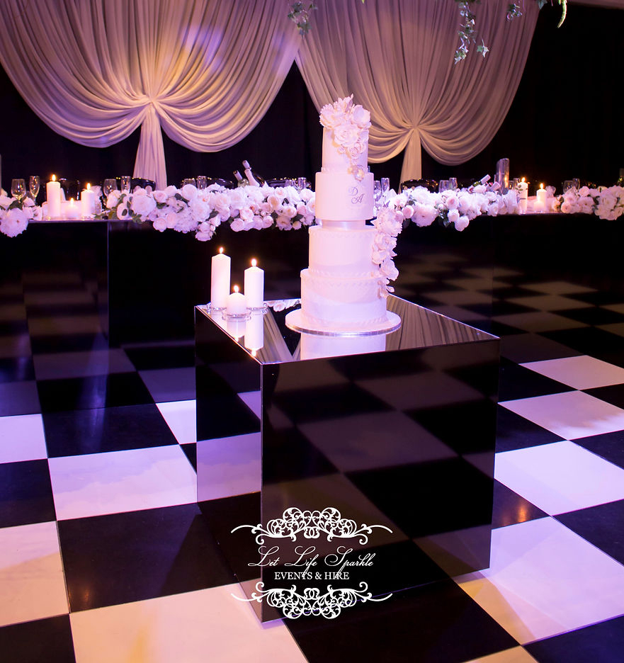 Black Cube Cake Table hire Sydney