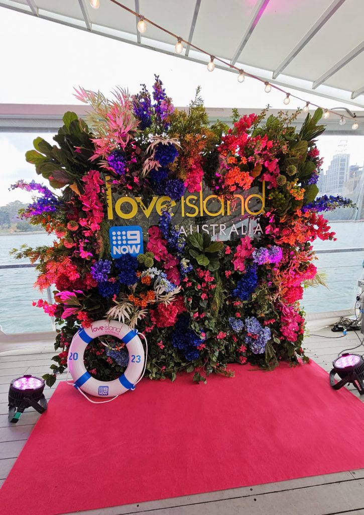 Love Island Flower Wall hire Sydney