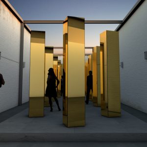 Gold Mirrored Pillars hire Sydney