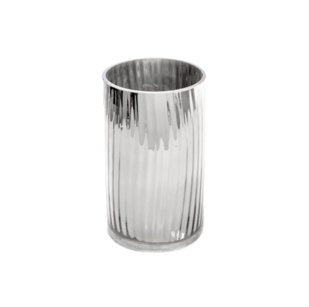 20cm Silver Ripple Vase hire Sydney