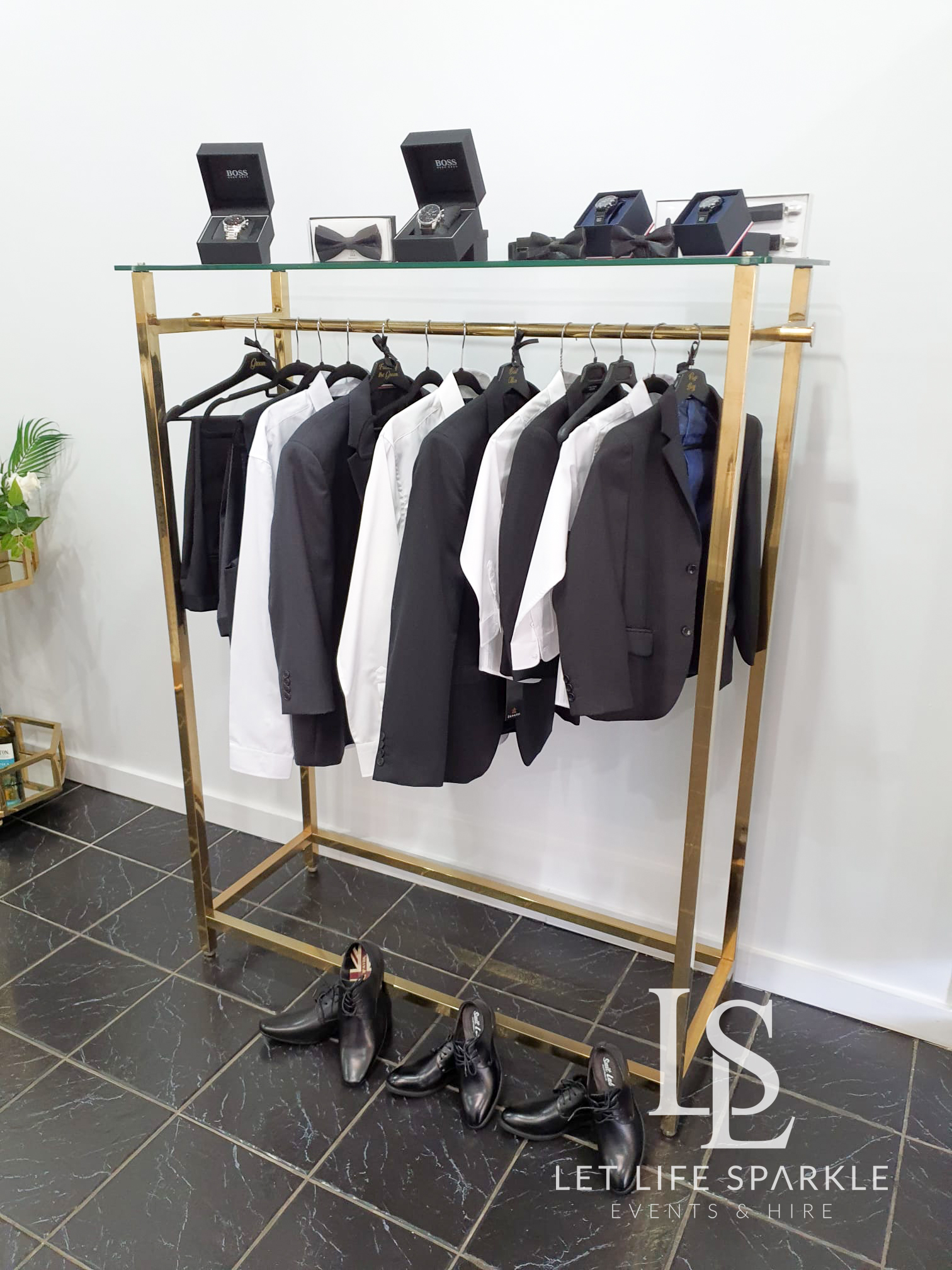 Andy Gold Rack + Shelf hire Sydney