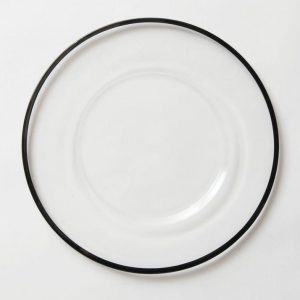 Black Rim Charger Plate hire Sydney