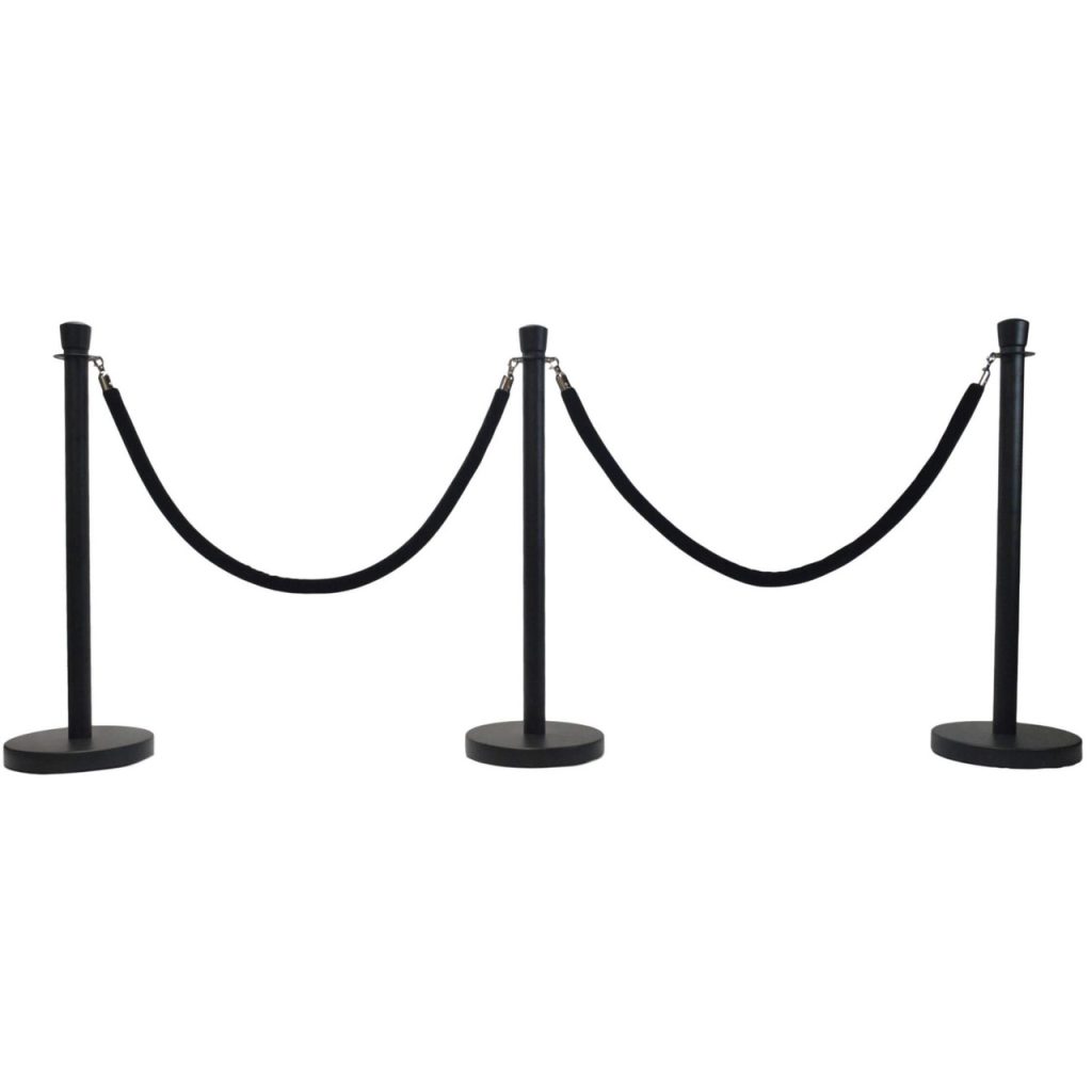 All Black Bollards Rope Set hire Sydney