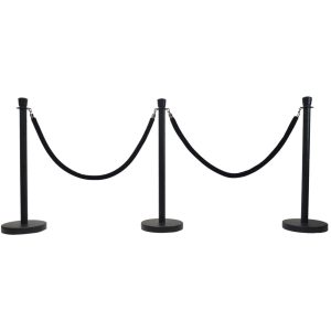 All Black Bollards Rope Set hire Sydney