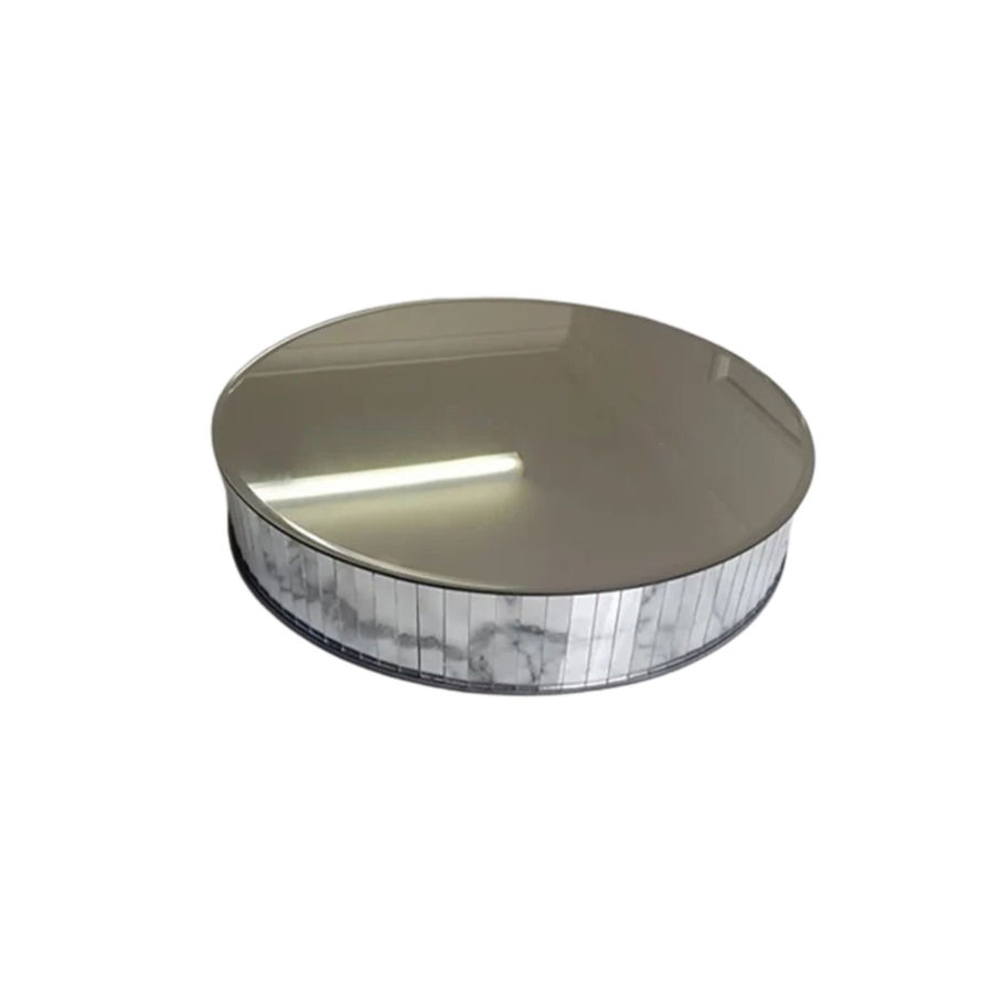 10cm Round Mirrored Riser