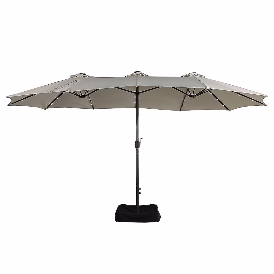 4.8m Twin Market Umbrella – Beige